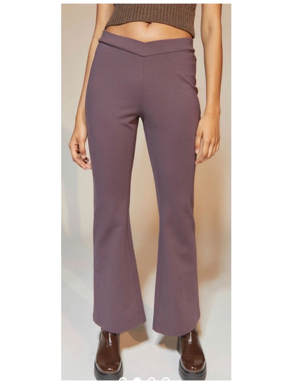 URBAN OUTFITTERS Aliya Low-Rise Plum Ponte Pant Size 0
